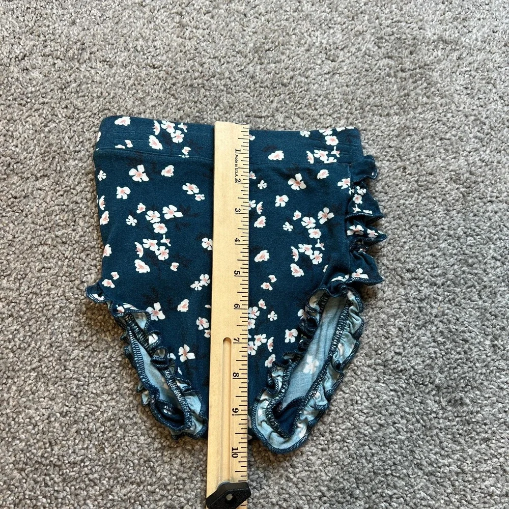 posh‎ peanut Baby Girl 18-24m blue bamboo Floral Ruffle Bloomers Diaper Cover